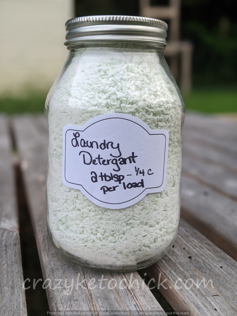 laundry detergent in a mason jar