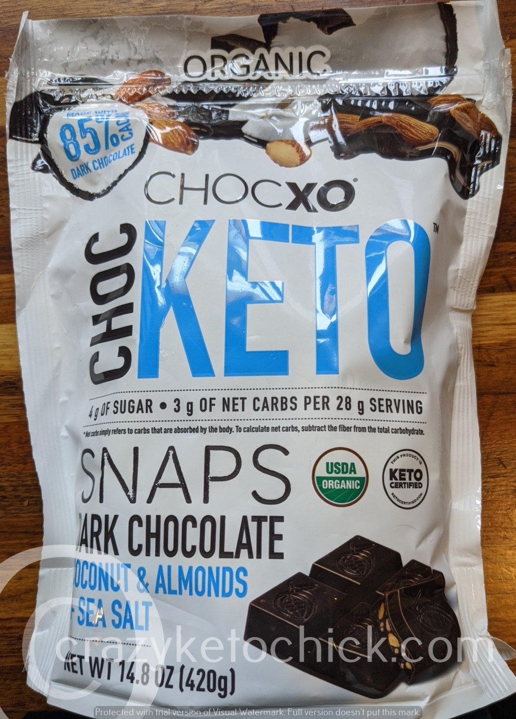 Review! – ChocXO KETO Dark Chocolate Snaps w/ Coconut, Almonds & Sea&nbsp;Salt